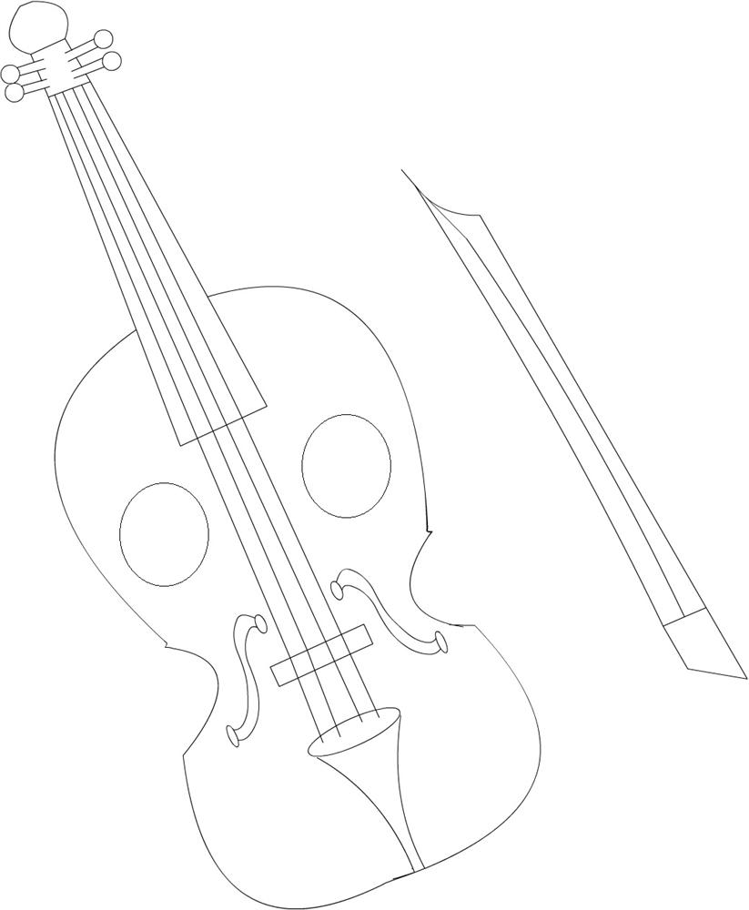 Violin printable coloring page for kids