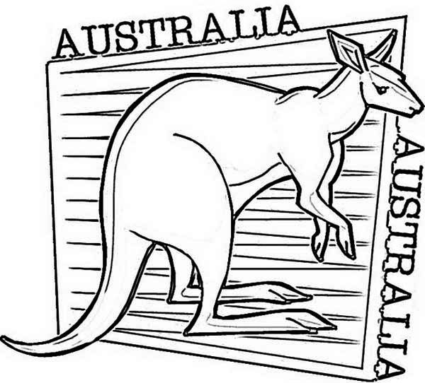 An Illustration of Kangaroo for Australia Day Coloring Page: An ...