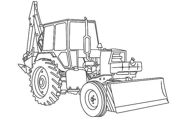 Awesome Excavator in Digger Coloring Page | Tractor coloring pages ...