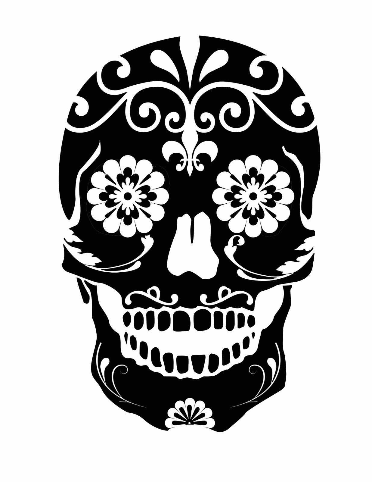 Sugar Skull Templates - Coloring Pages for Kids and for Adults