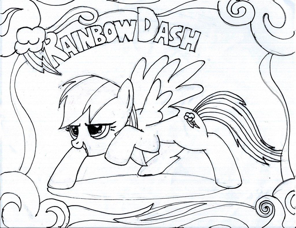 Rainbow Dash Flying Coloring Page - HiColoringPages