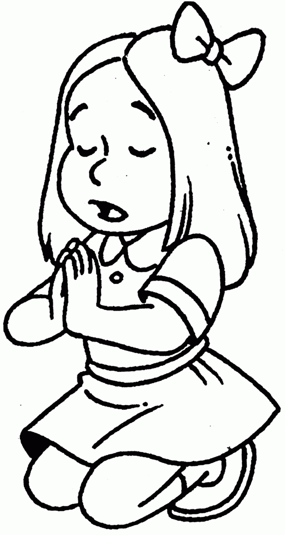 Girl Praying Coloring Page