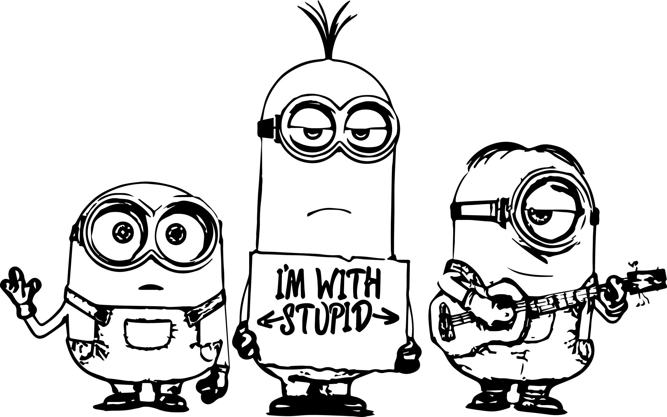Get Minions Coloring Pages Bob PNG