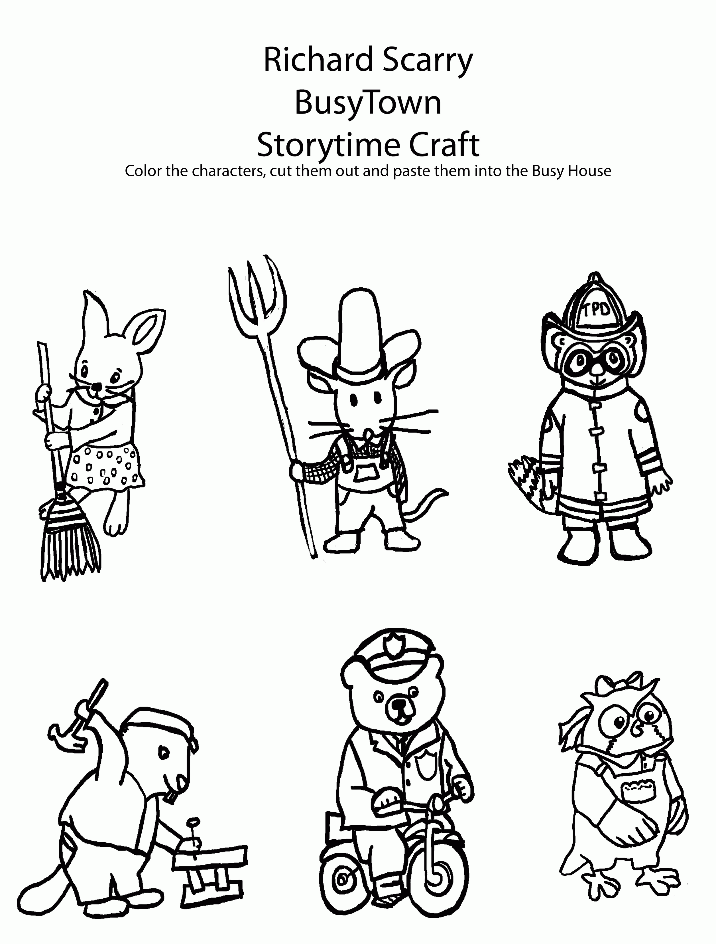 Richard Scarry Story Time Characters Printable