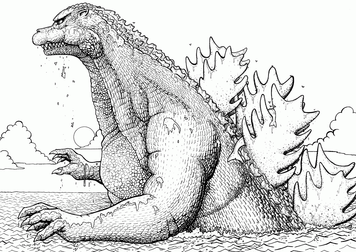 Free Godzilla Coloring Page