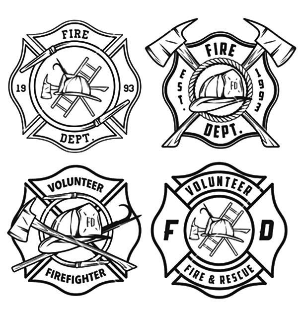 Fire Department Maltese Cross Coloring Page - Part 1
