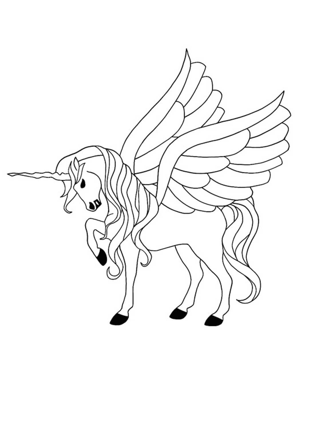 Winged unicorn coloring page | Unicorn coloring pages, Star coloring pages,  Mermaid coloring pages