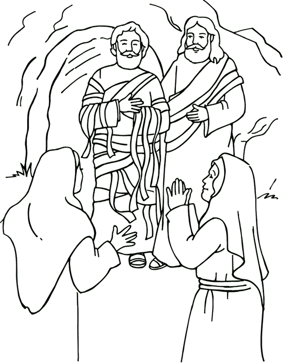 Jesus Raises Lazarus Coloring Page | Sermons4Kids