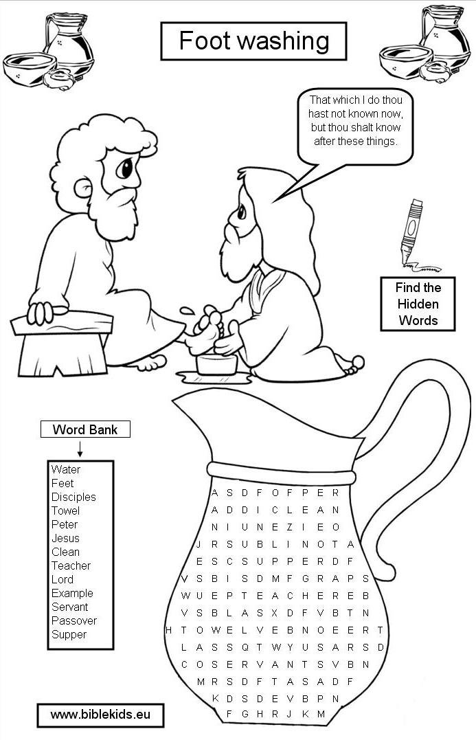 Jesus Washes Disciples Feet Coloring Page - Coloring Pages for ...
