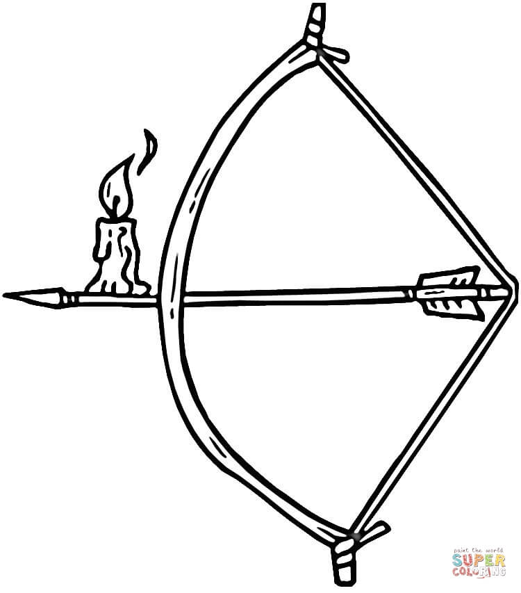 Candle on Arrow coloring page | Free Printable Coloring Pages