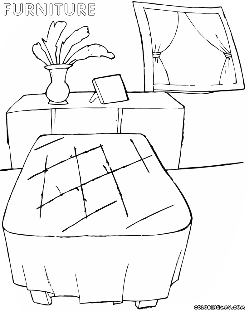 Furniture coloring pages | Coloring pages to download and print