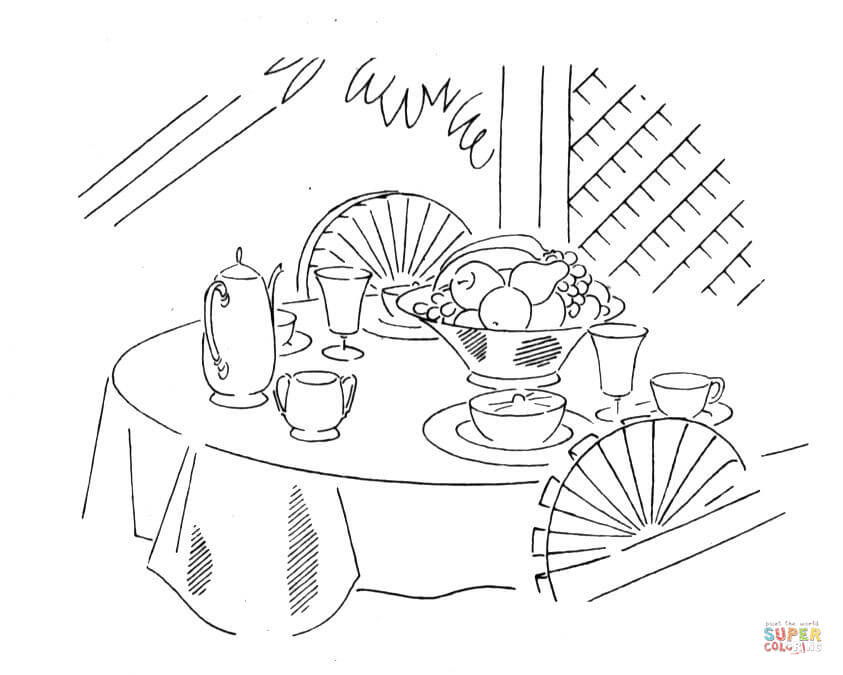 Tea Table coloring page | Free Printable Coloring Pages