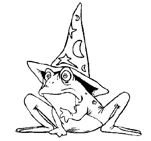 Magician turned into a frog coloring page - Coloringcrew.com