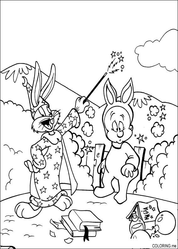 Coloring page : Bugs bunny the magician - Coloring.me