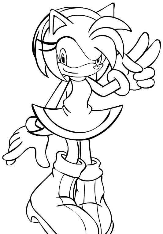 Download Amy Rose Far View Coloring Page Beauty And The Beast ...