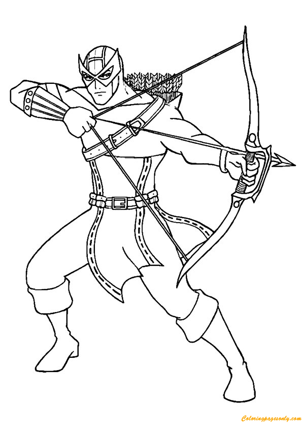 Avengers Team Hawkeye Coloring Page - Free Coloring Pages Online