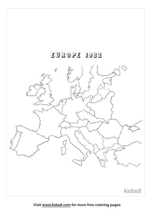 Map Of Europe After Ww1 Coloring Pages | Free History Coloring Pages |  Kidadl