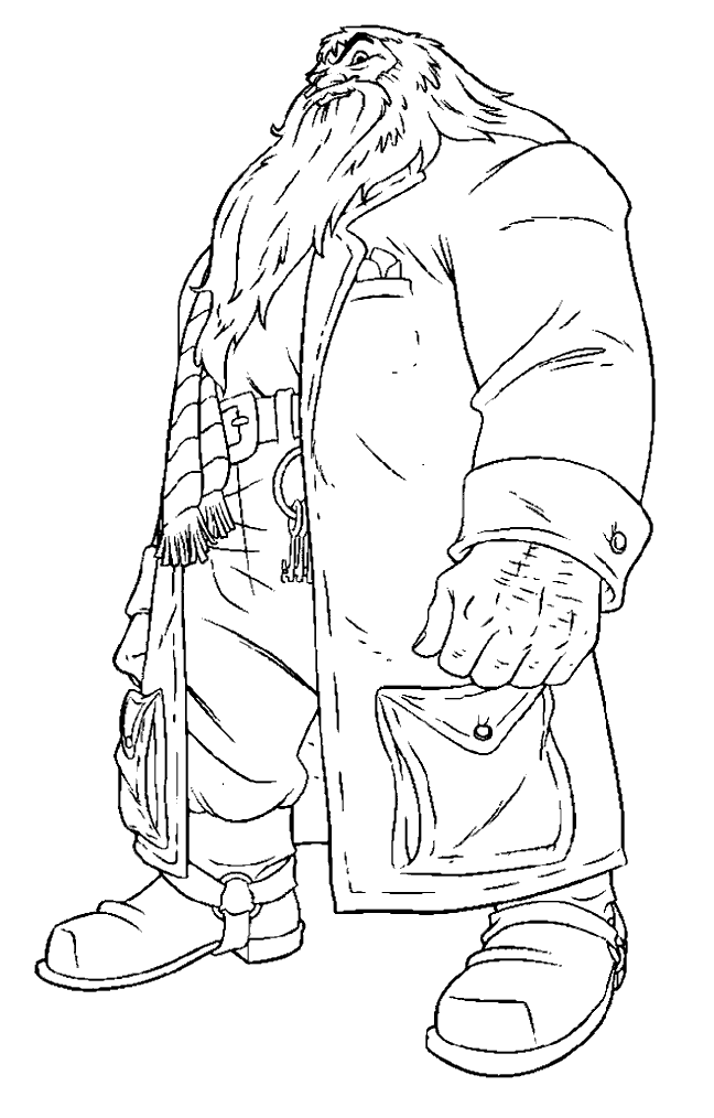 Harry Potter Coloring Picture of rubeus hagrid, the half-giant