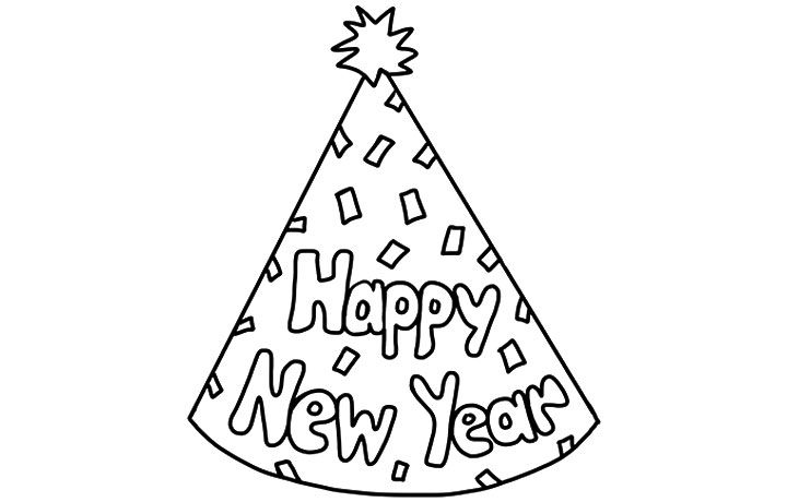 The gallery for --> New Years Hat Coloring Page