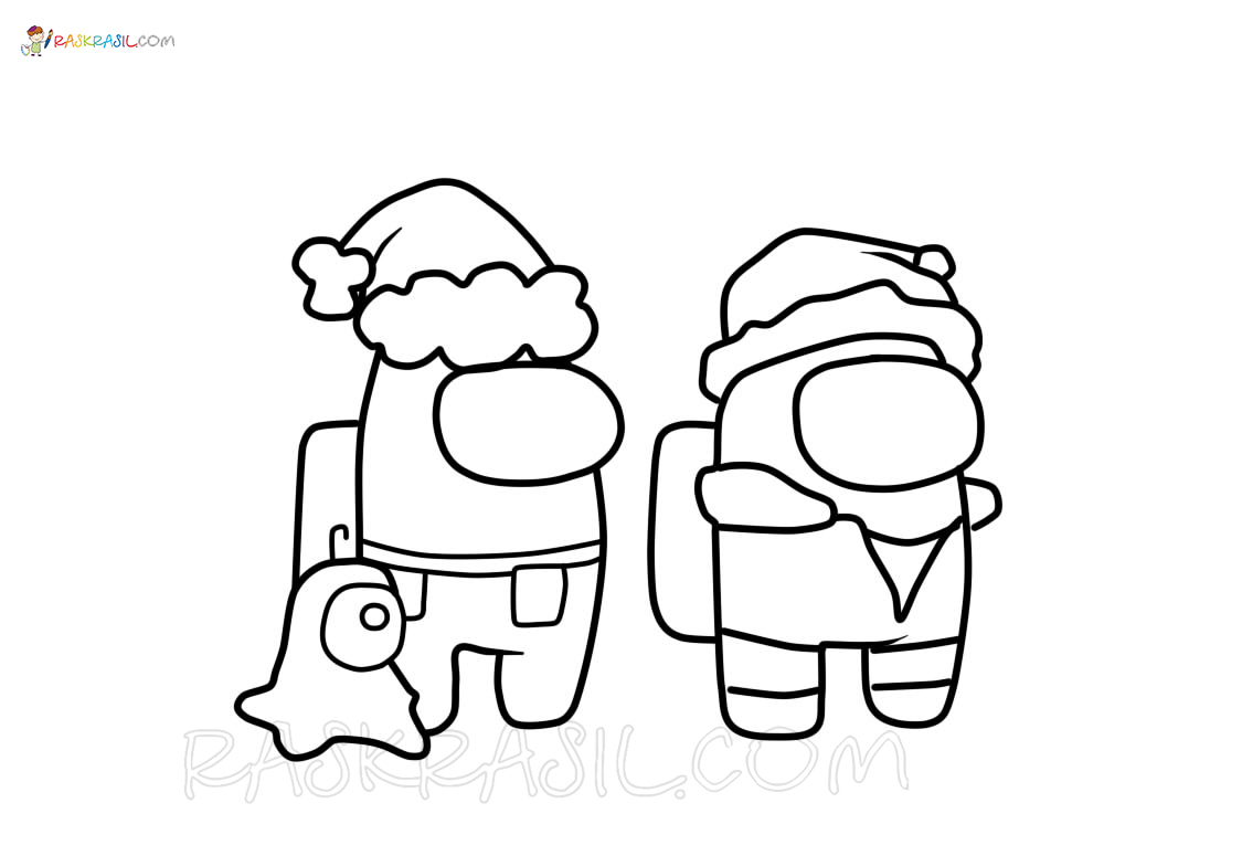 Among Us Christmas Coloring Pages   Coloring Home