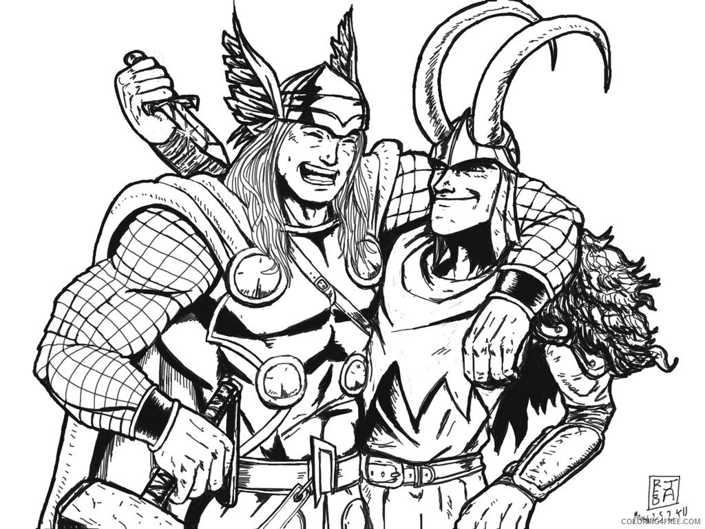 Thor Coloring Pages And Loki Coloring20free   Coloring20Free.com ...