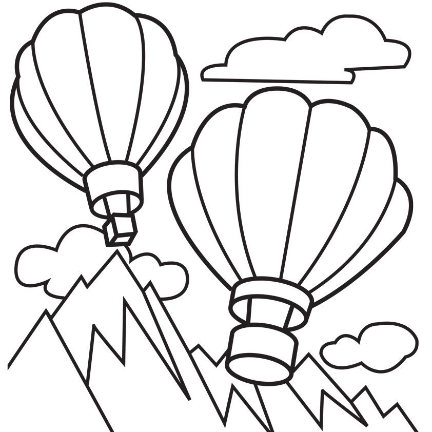 Vintage Hot Air Balloon Coloring Page | Clipart Panda - Free ...