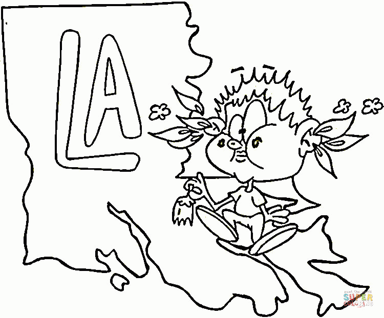 Louisiana Map coloring page