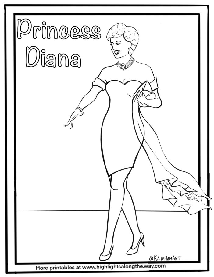 Princess Diana Coloring Pages
