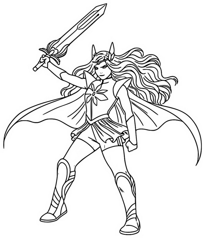 Coloring page Cartoon 2023 : She-Ra and the Princesses of Power 1