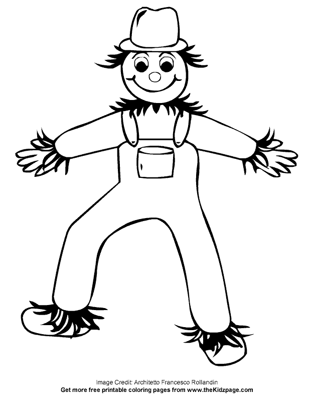 Scarecrow 4 - Free Coloring Pages for Kids - Printable Colouring 