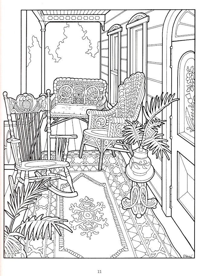 The Victorian House Coloring Book | Coloring books, Adult ...