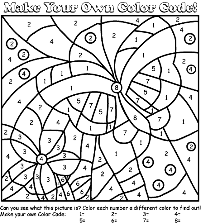 Butterfly Color by Number Coloring Page | crayola.com
