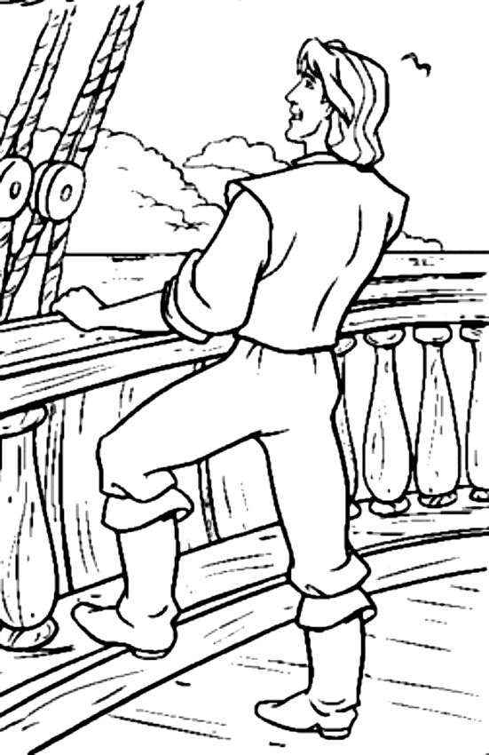 Drawing of John Smith di Pocahontas coloring page