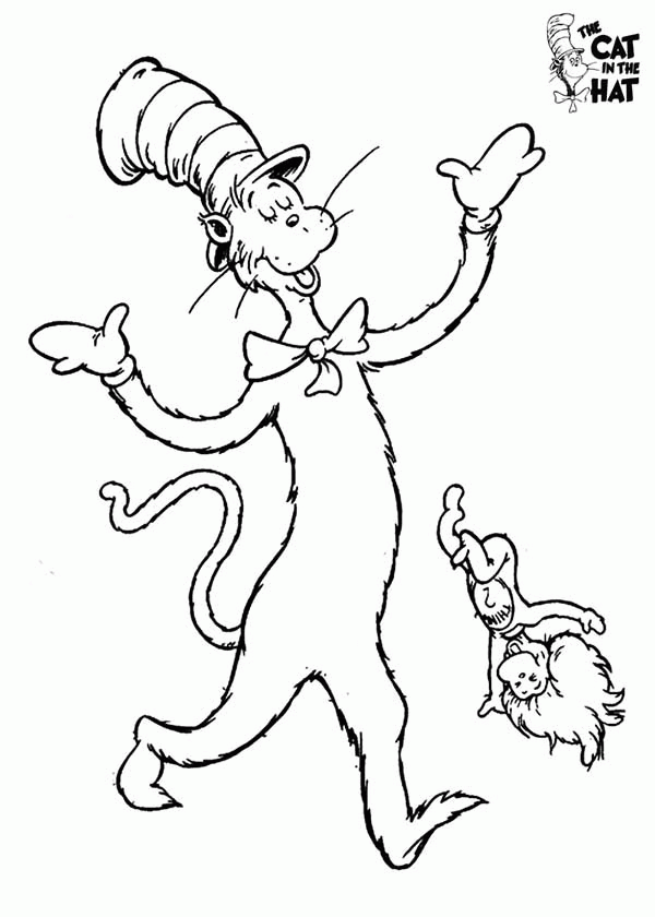 Dr Seuss the Cat in the Hat and Thing One Coloring Page: Dr Seuss ...