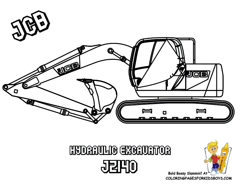 Digging Free Construction Coloring Pages | Excavator Coloring ...