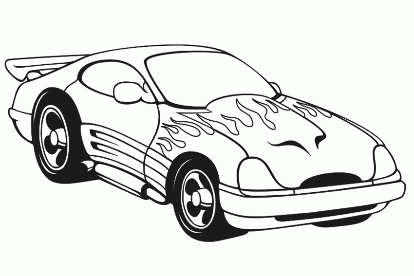 Car With Spoiler Coloring Page - Coloring Home