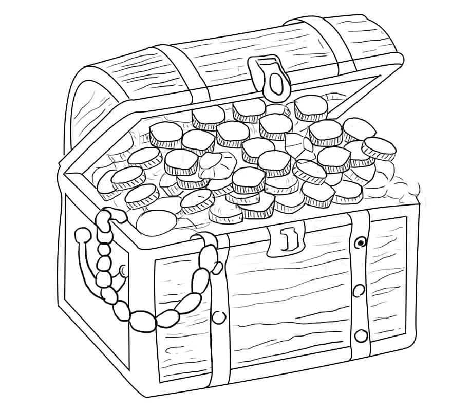 Treasure Chest 2 Coloring Page - Free Printable Coloring Pages for Kids