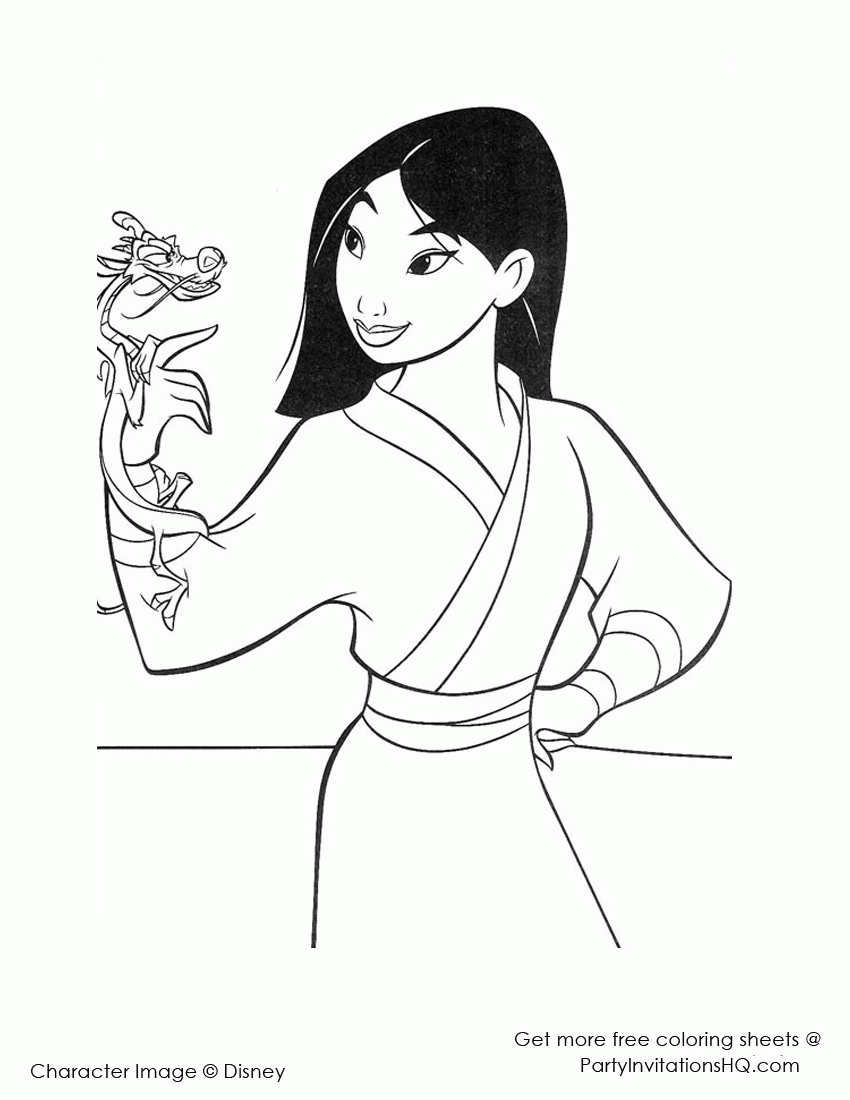 Disney Princess Coloring Pages Mulan | Coloring Online