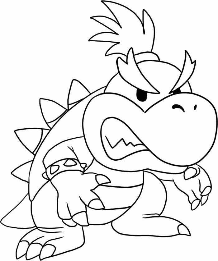 Bowser Pictures To Color - Coloring Pages for Kids and for Adults