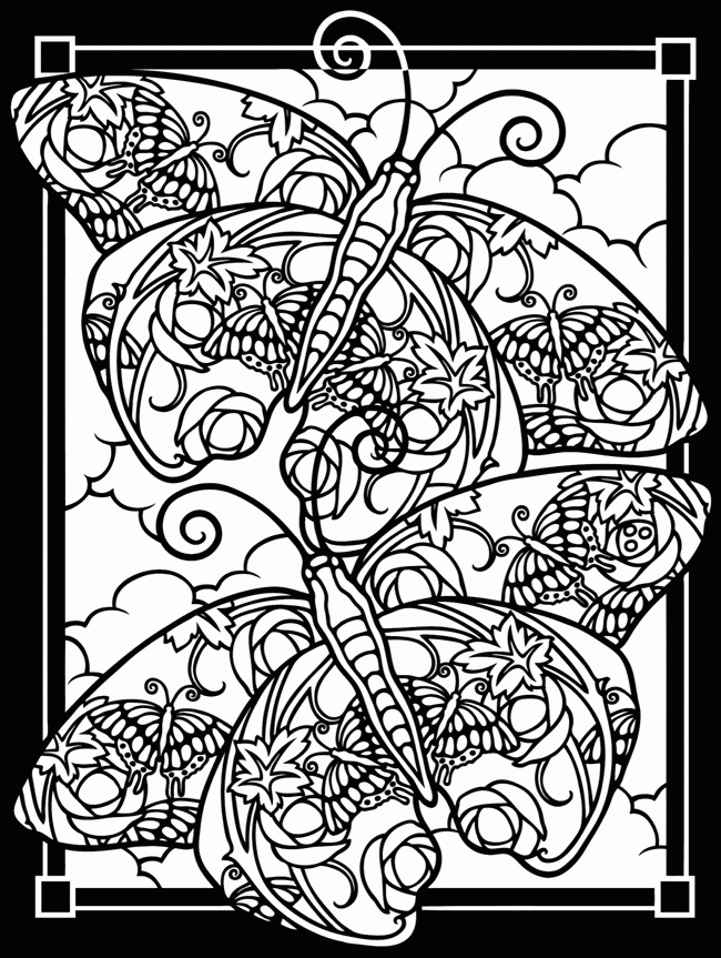 free printable stained glass window coloring pages