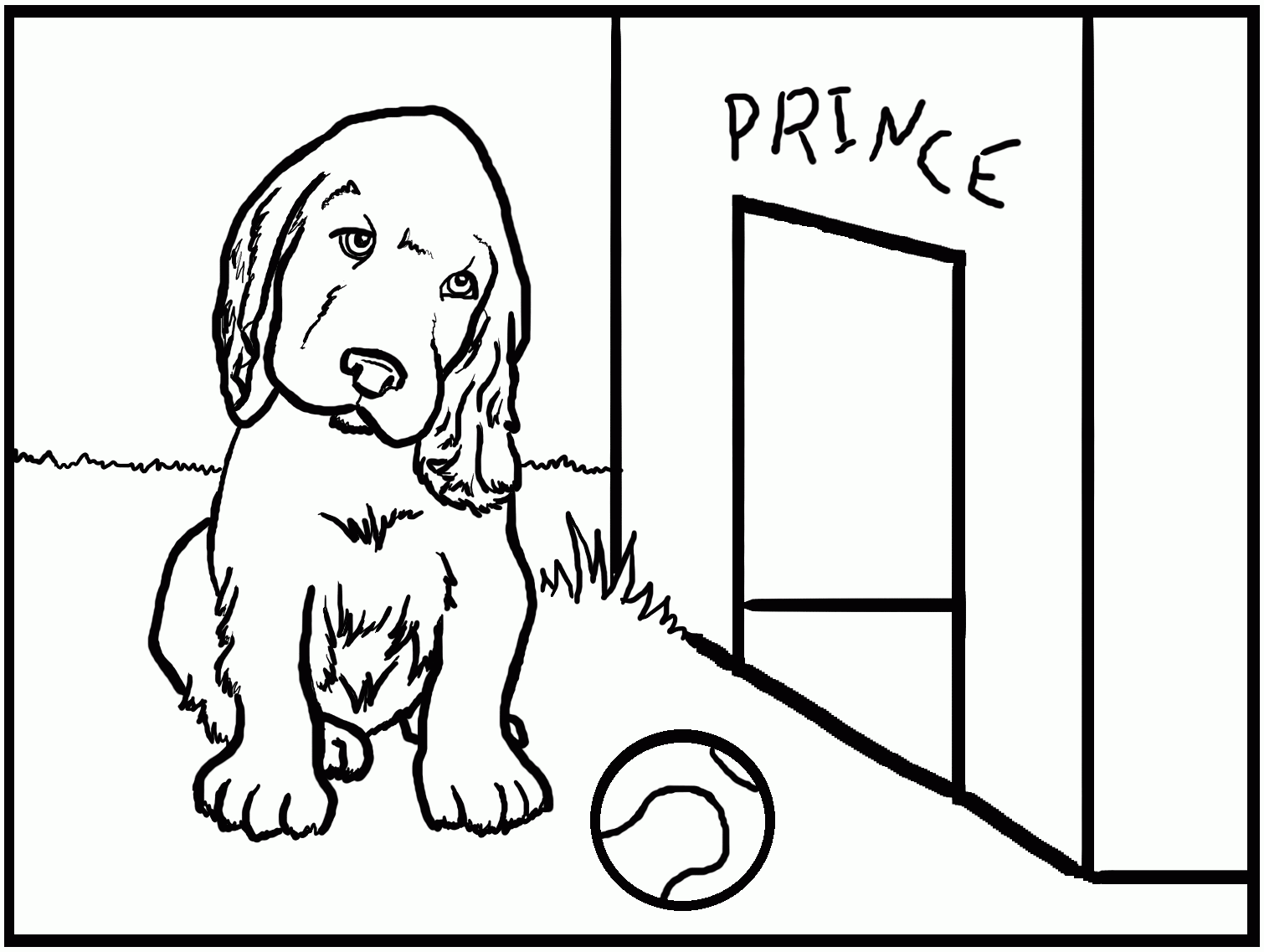 dogs and puppies a cute puppy holding balloons coloring page ...