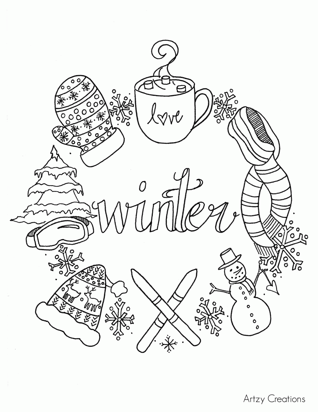 Coloring Page Winter – 20 fresh ideas for coloring – iconmaker.info