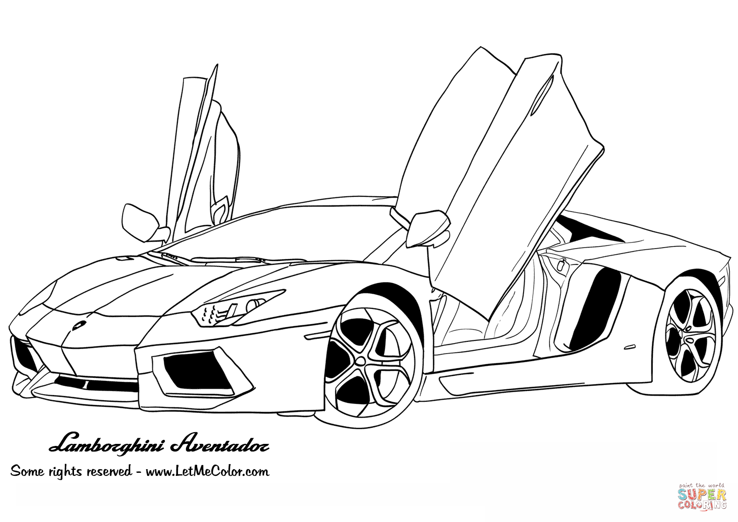 Lamborghini Aventador coloring page | Free Printable Coloring Pages