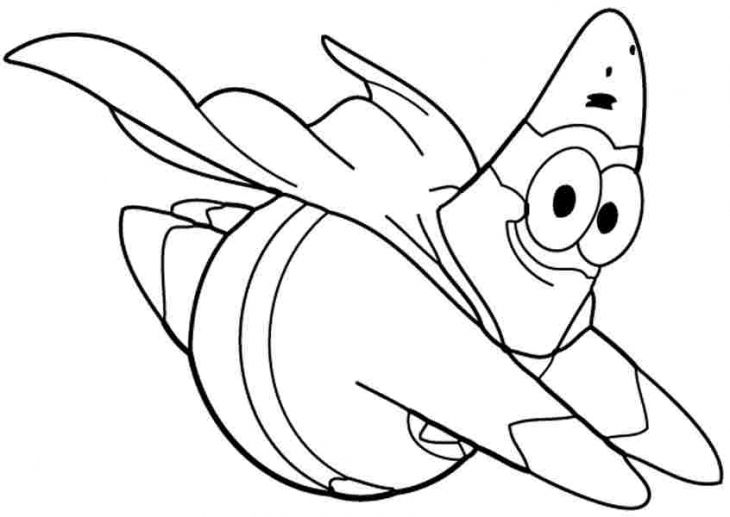 Super Patrick Star Flying Coloring Page To Print Out | Nick Jr ...