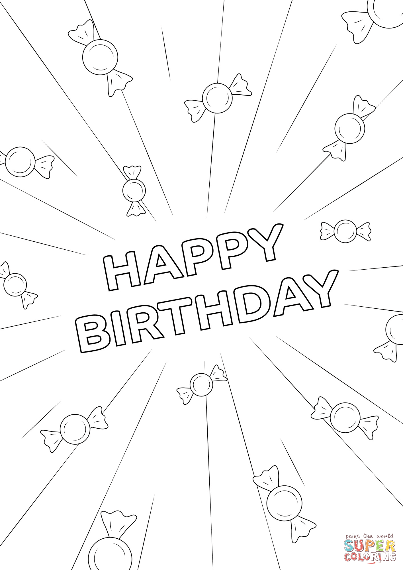 Happy Birthday Card coloring page | Free Printable Coloring Pages
