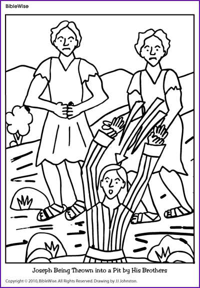 Coloring (Joseph Being Thrown into the Pit) - Kids Korner - BibleWise