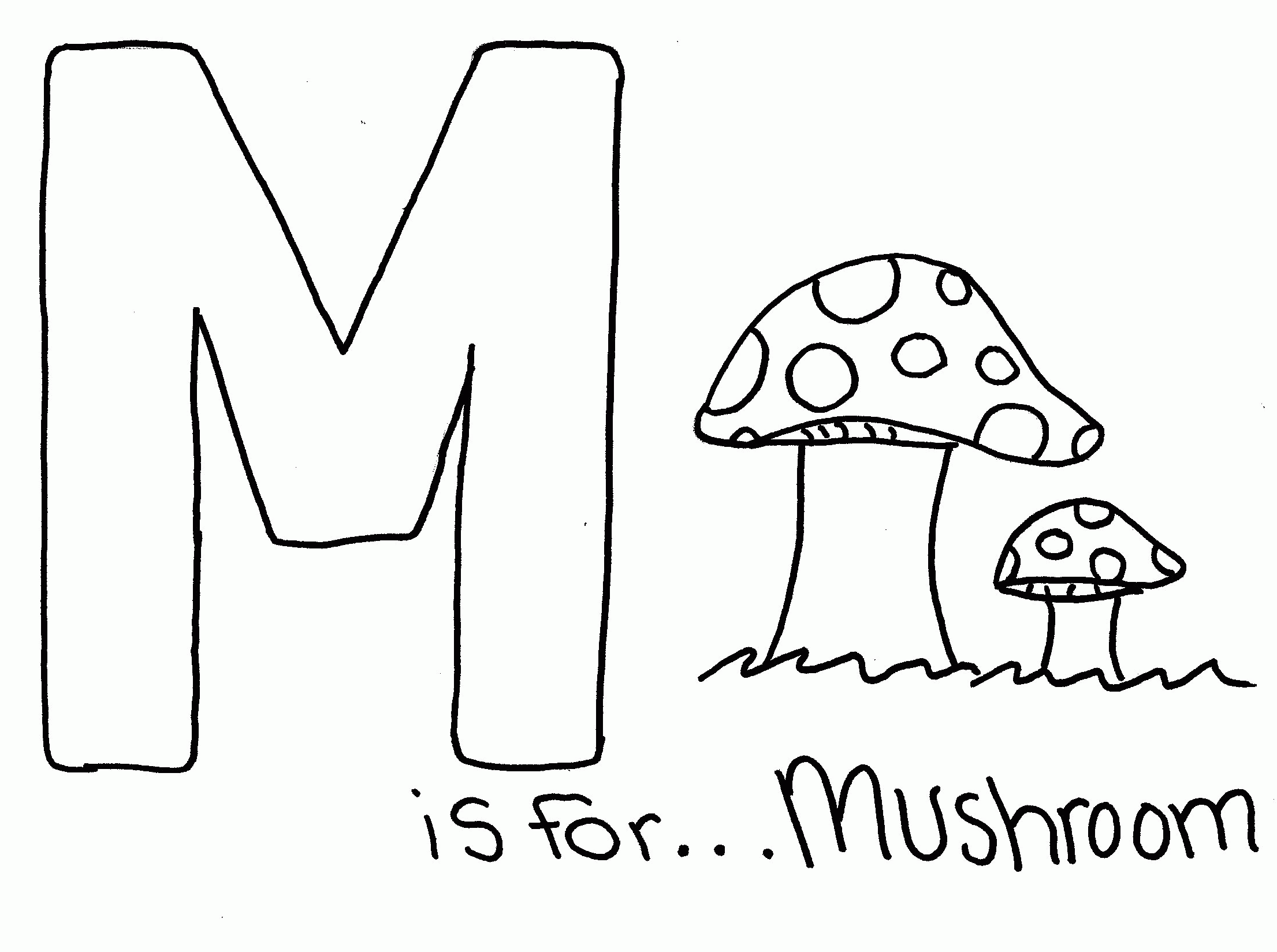 Funny Alphabet With Mushrooms Image Coloring Pages For Kids #e3R ...