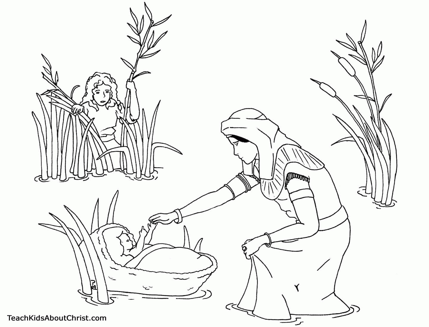 Baby Moses Coloring Page | Teach Kids About Christ