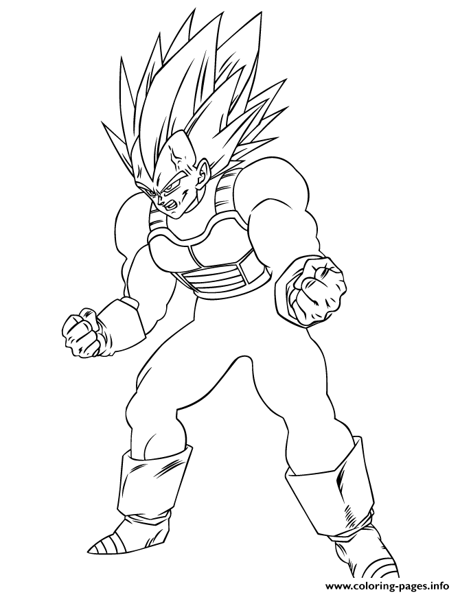 Print dragon ball z super vegeta coloring page Coloring pages
