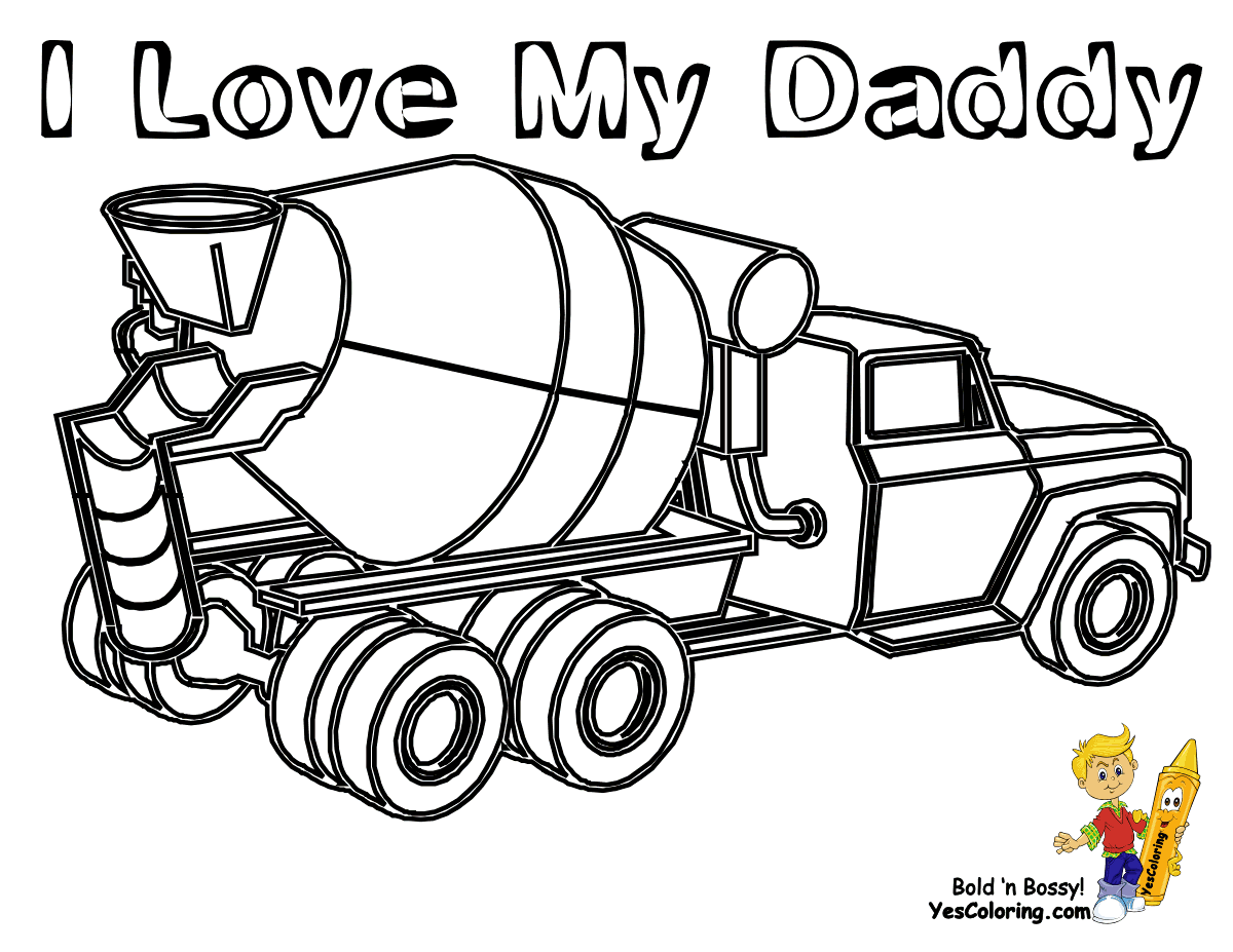 Happy Fathers Day Construction Theme Coloring Pages Printable Coloring Home